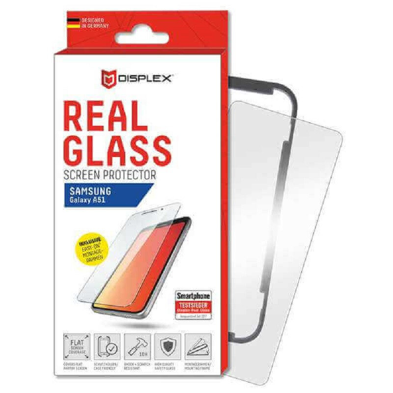 Samsung Galaxy A51 Real Glass 2D By Displex Transparent cena un informācija | Ekrāna aizsargstikli | 220.lv