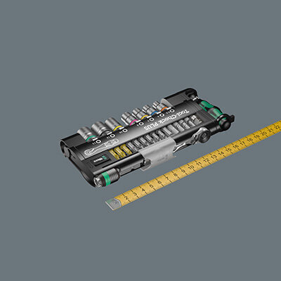 Wera Tool-Check PLUS 39 vienību komplekts ar sprūdatslēgu un muciņām cena un informācija | Rokas instrumenti | 220.lv