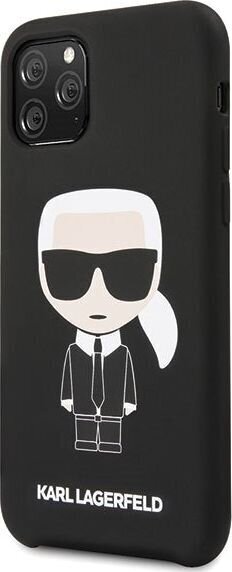 Aizmugurējais vāciņš Karl Lagerfeld    Apple    Iconic Silicone Cover for iPhone 11 Pro    Black cena un informācija | Telefonu vāciņi, maciņi | 220.lv