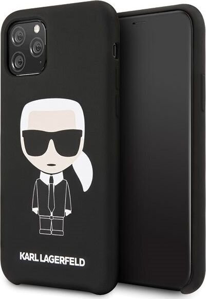 Aizmugurējais vāciņš Karl Lagerfeld    Apple    Iconic Silicone Cover for iPhone 11 Pro    Black cena un informācija | Telefonu vāciņi, maciņi | 220.lv