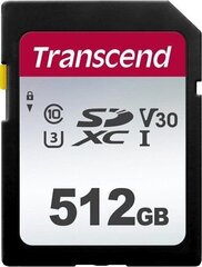 Карта памяти SDXC 512 ГБ/C10 TS512GSDC300S TRANSCEND цена и информация | Карты памяти для фотоаппаратов | 220.lv