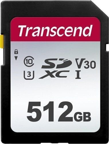 MEMORY SDXC 512GB/C10 TS512GSDC300S TRANSCEND cena un informācija | Atmiņas kartes fotokamerām | 220.lv