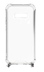 Aizmugurējais vāciņš Evelatus    Samsung    S10e Silicone TPU Transparent with Necklace Strap    Silver цена и информация | Чехлы для телефонов | 220.lv