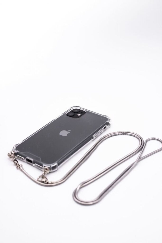 Aizmugurējais vāciņš Evelatus    Apple    iPhone 11 Pro Max Silicone TPU Transparent with Necklace Strap    Silver cena un informācija | Telefonu vāciņi, maciņi | 220.lv