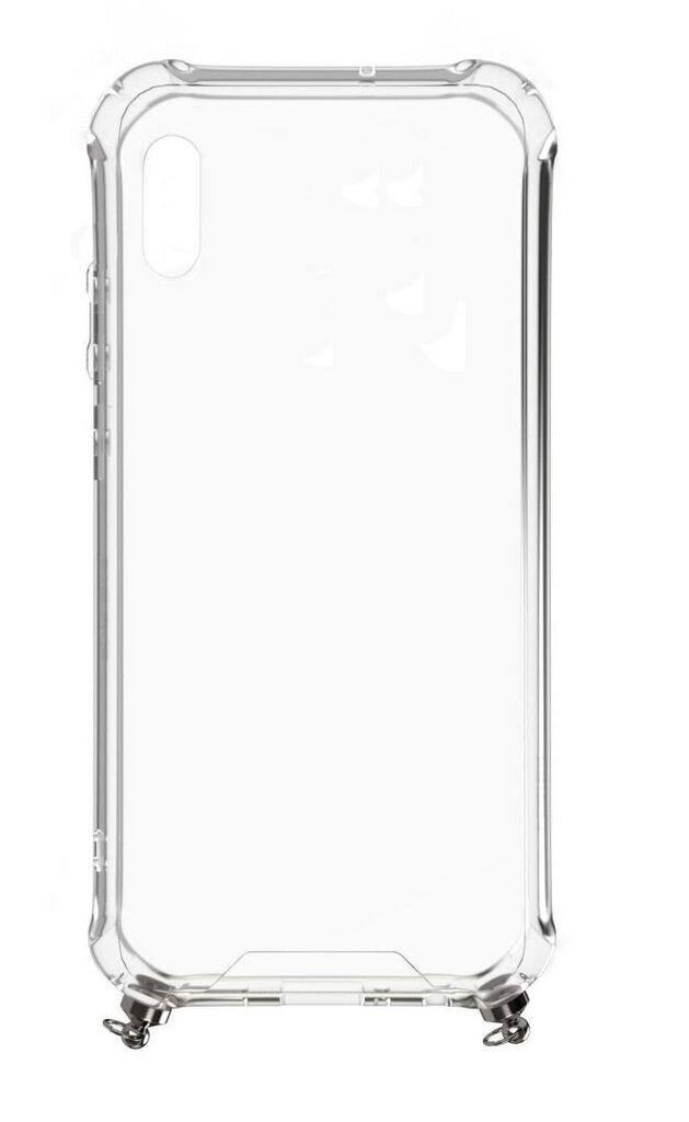 Aizmugurējais vāciņš Evelatus    Apple    iPhone XS Max Silicone TPU Transparent with Necklace Strap    Space Gray цена и информация | Telefonu vāciņi, maciņi | 220.lv