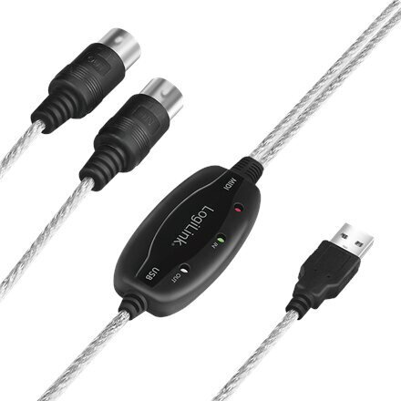 Logilink USB Midi Cable UA0037N цена и информация | Kabeļi un vadi | 220.lv