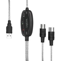 Logilink USB Midi Cable UA0037N цена и информация | Кабели и провода | 220.lv