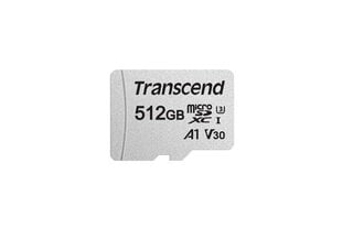 MEMORY MICRO SDXC 512GB W/A/TS512GUSD300S-A TRANSCEND cena un informācija | Atmiņas kartes mobilajiem telefoniem | 220.lv