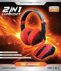 Komplekts datorspēlēm Dragon War Combo Set: Gaming Headset and Mouse Wired - Red (PC) cena un informācija | Dragon Datortehnika | 220.lv