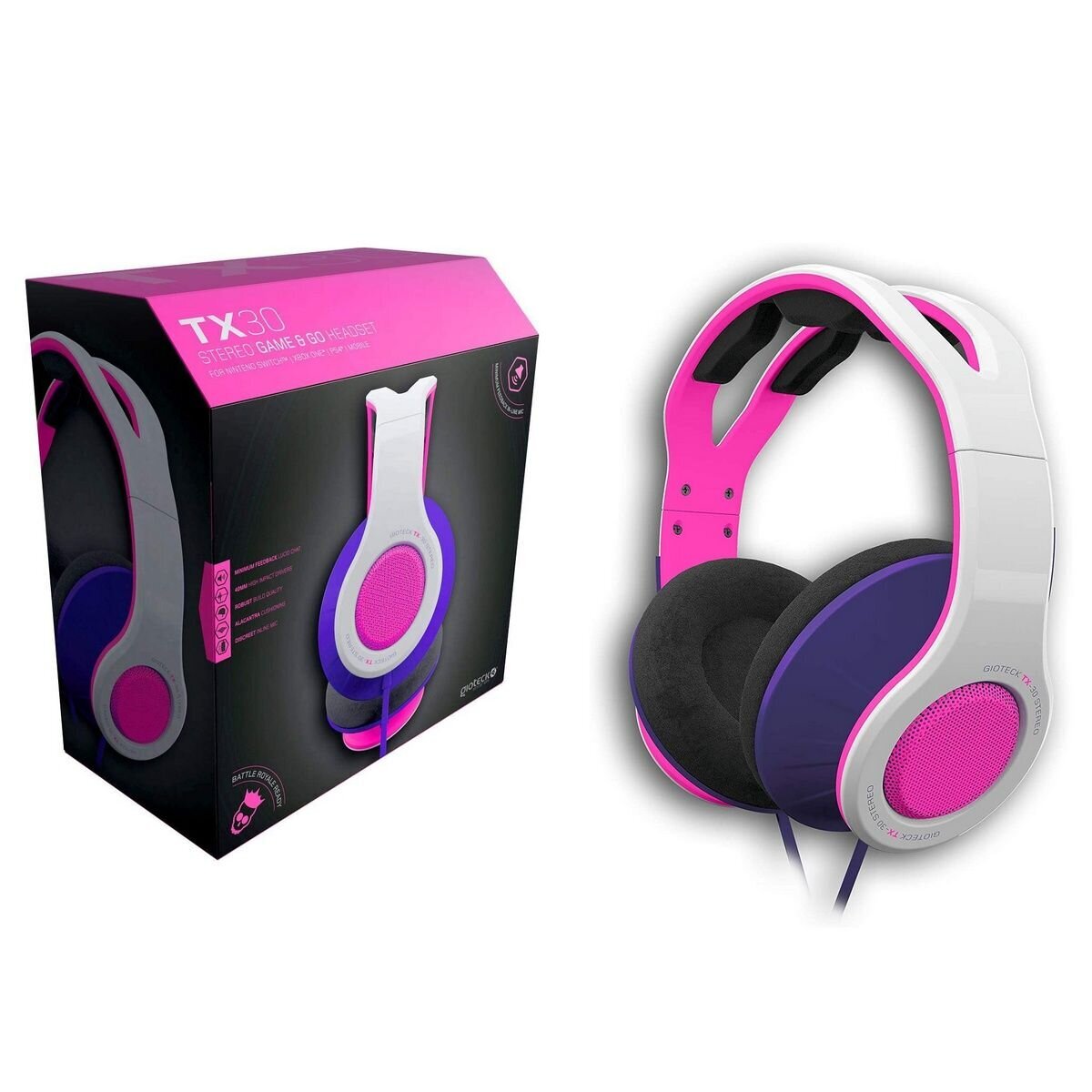 Austi as ar vadu Gioteck TX30 Stereo Game Go Headset Pink PS4