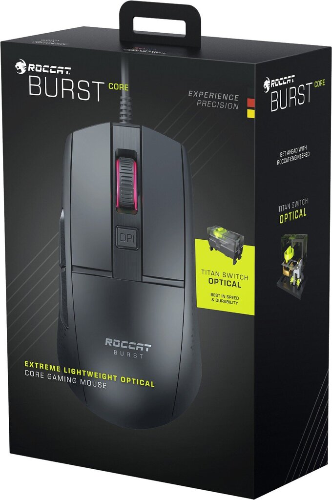 Roccat Burst Core, melns цена и информация | Peles | 220.lv