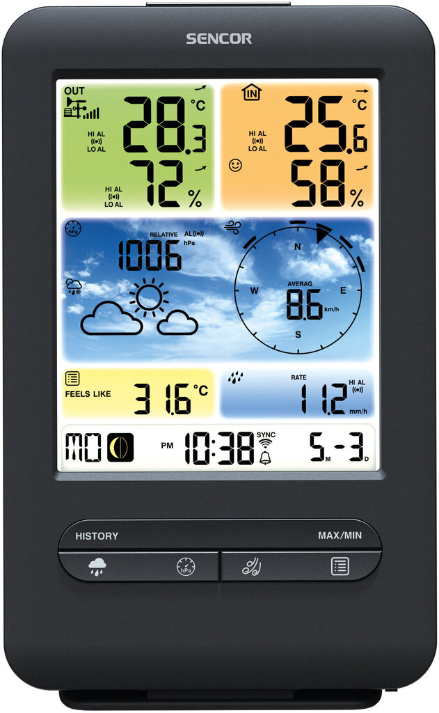 Laika stacija Sencor SWS9898 ar WiFi cena un informācija | Meteostacijas, āra termometri | 220.lv