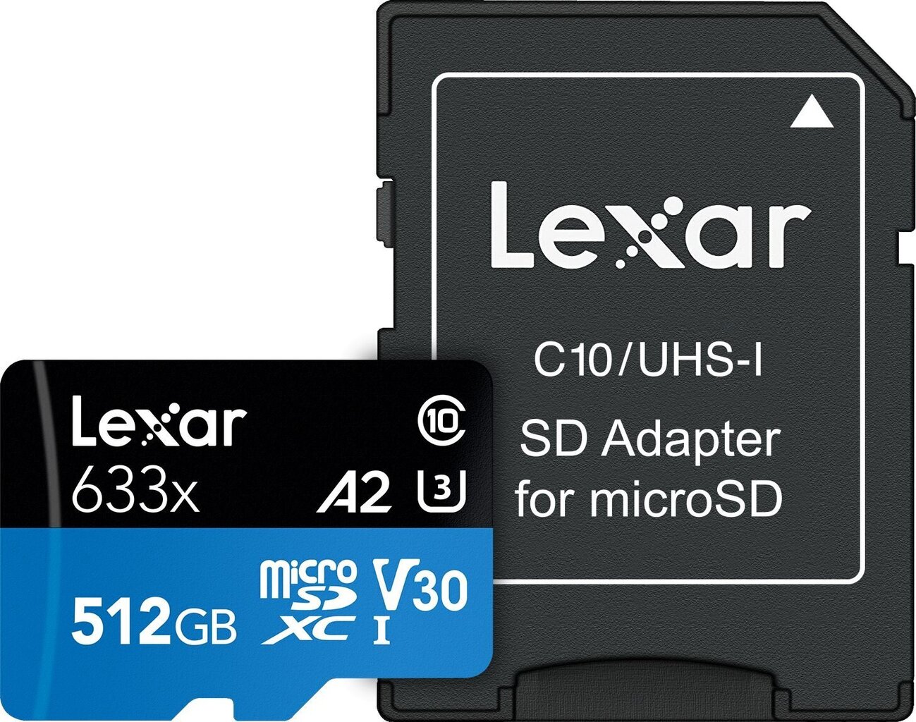 MEMORY MICRO SDXC 512GB UHS-I/W/ADAPTER LSDMI512BB633A LEXAR цена и информация | Atmiņas kartes fotokamerām | 220.lv