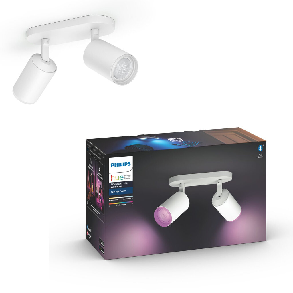 Philips Hue - Fugato 2-Spot - White & Color Ambiance cena un informācija | Griestu lampas | 220.lv