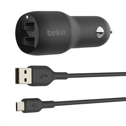 Belkin Dual USB-A Car Charger 24W + USB- цена и информация | Lādētāji un adapteri | 220.lv