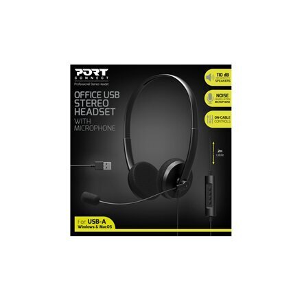 PORT DESIGNS Office USB Stereo Headset W цена и информация | Austiņas | 220.lv