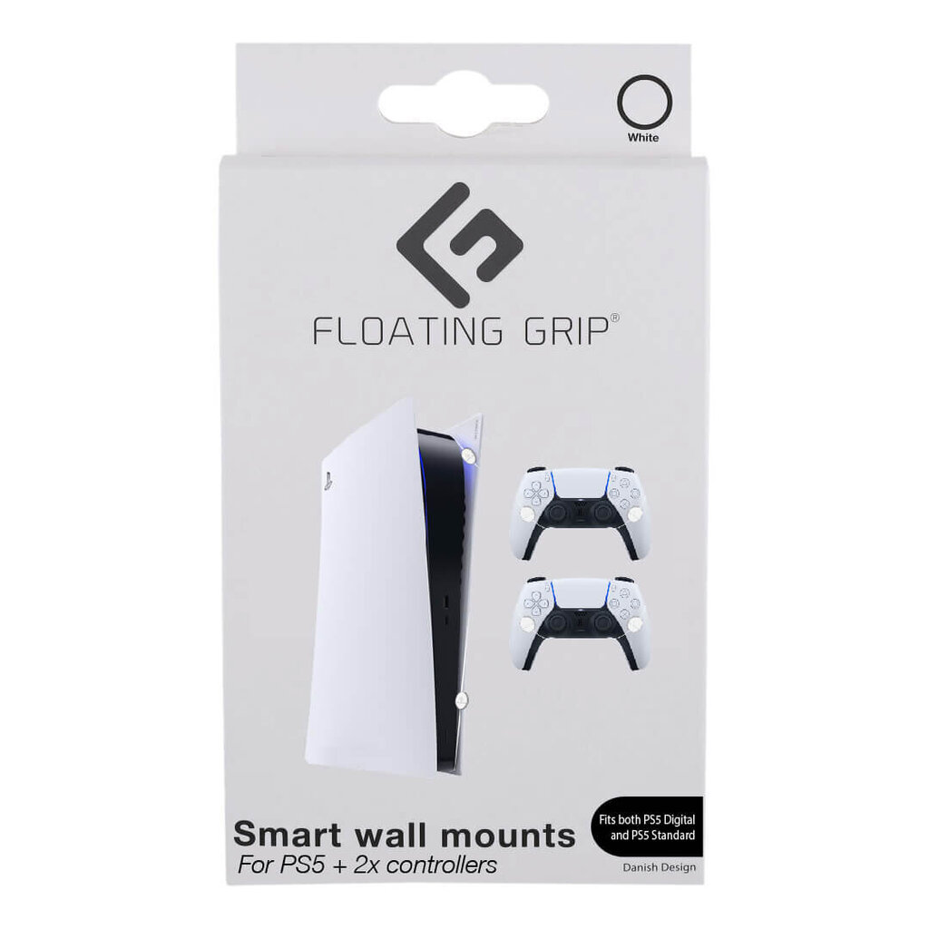 Floating Grip Playstation 5 Wall Mounts by Floating Grip - White Bundle цена и информация | Gaming aksesuāri | 220.lv