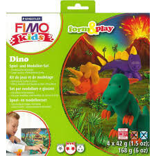 Modelēšanas māls Kids komplekts “Dinozaurs”, 4 gab./pk Fimo, 42 g/5 цена и информация | Принадлежности для рисования, лепки | 220.lv