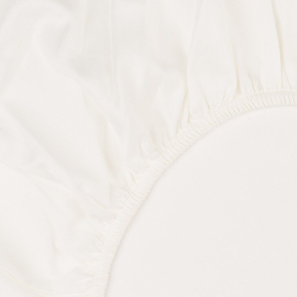 KOODI satīna palags ar gumiju, dabiski baltā krāsā, 90 x 200 + 25 cm cena un informācija | Palagi | 220.lv