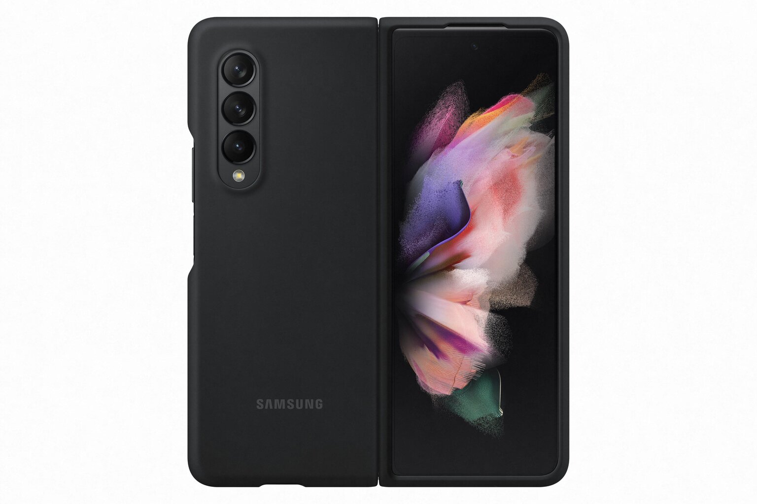 Samsung silikona maciņš Galaxy Z Fold3, melns cena un informācija | Telefonu vāciņi, maciņi | 220.lv