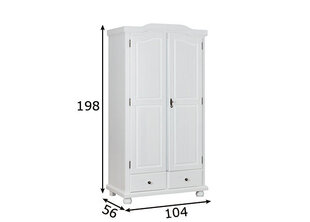 Шкаф для одежды Reutte, белый цена и информация | Шкафы | 220.lv