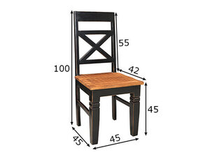 Комплект стульев Corsica 2шт., манго/чёрный цена и информация | Стулья для кухни и столовой | 220.lv