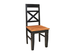 Krēslu komplekts Corsica, 2 gab., mango koks, melns/medus cena un informācija | Virtuves un ēdamistabas krēsli | 220.lv