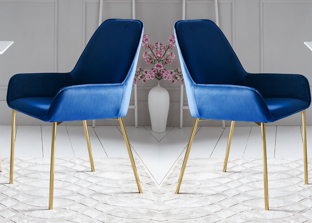 Krēslu komplekts, 2 gab., zilā krāsā cena un informācija | Virtuves un ēdamistabas krēsli | 220.lv