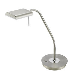 LED galda lampa Bergamo, matēts tērauds cena un informācija | Galda lampas | 220.lv