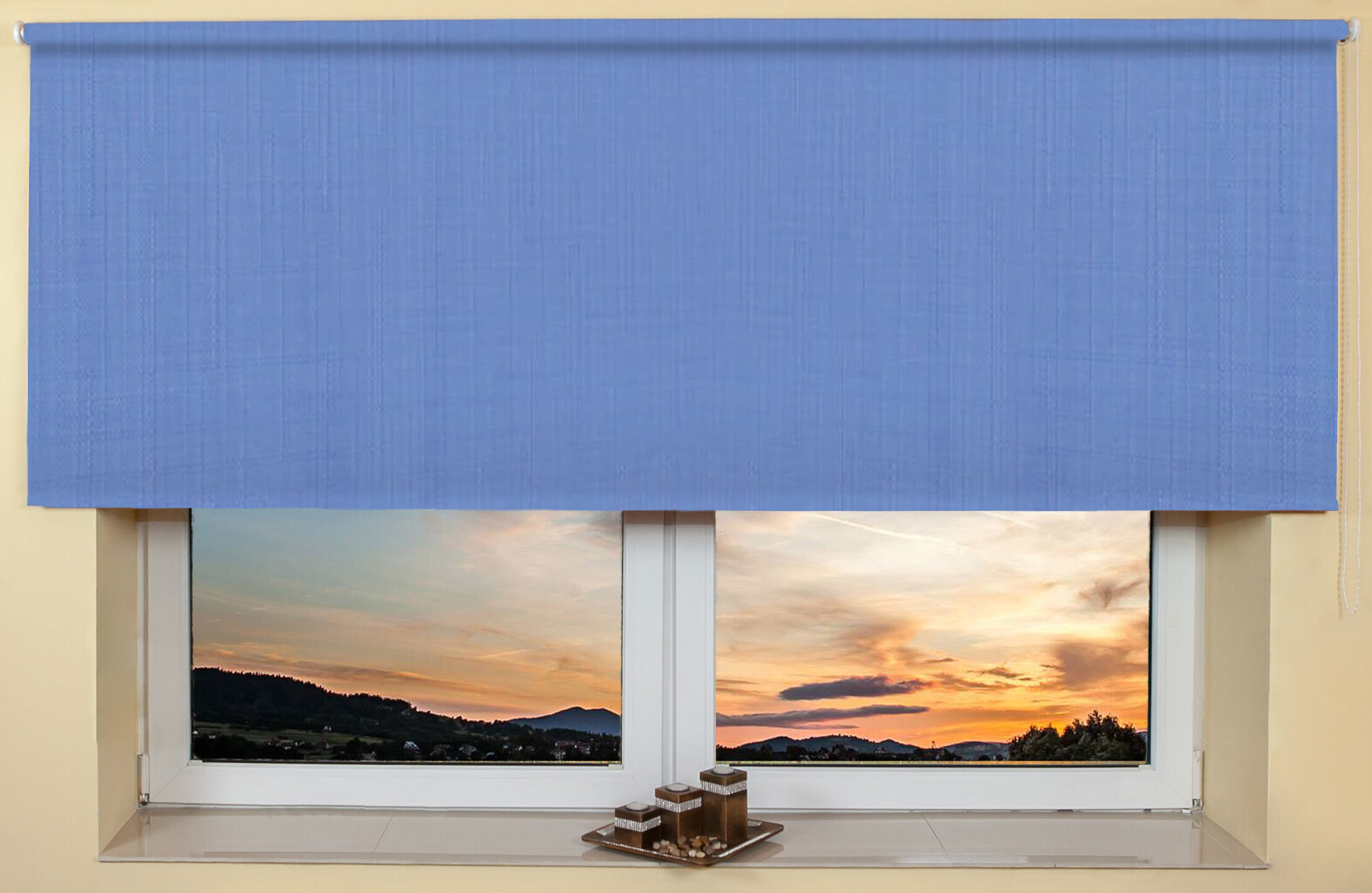 Sienas / griestu rullo žalūzijas 80x240 cm, 874 Zila cena un informācija | Rullo žalūzijas | 220.lv