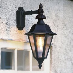Настенный уличный светильник Konstsmide с нисходящим куполом Pallas, черный цена и информация | Уличное освещение | 220.lv