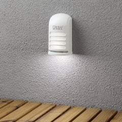 Āra sienas gaismeklis Prato, ar kustību sensoru un bateriju barošanu, balts cena un informācija | Āra apgaismojums | 220.lv