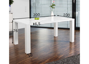 Pusdienu galds 200x100cm, balts cena un informācija | Virtuves galdi, ēdamgaldi | 220.lv