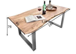 Pusdienu galds Tiche 90X180, akācija/dabiskā krāsā cena un informācija | Virtuves galdi, ēdamgaldi | 220.lv