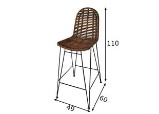 Bāra krēsls Rattan, dabiskā krāsā цена и информация | Стулья для кухни и столовой | 220.lv