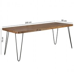 Обеденный стол Bagli, 200x80 см цена и информация | Кухонные и обеденные столы | 220.lv