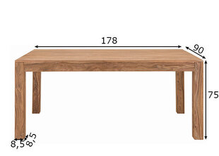 Pusdienu galds Sanam, 178x90 cm, brūns cena un informācija | Virtuves galdi, ēdamgaldi | 220.lv