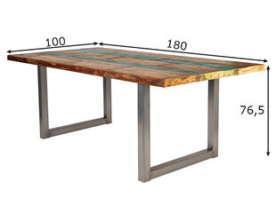 Pusdienu galds Tisch, 100x180 cm, antīks sudrabs cena un informācija | Virtuves galdi, ēdamgaldi | 220.lv