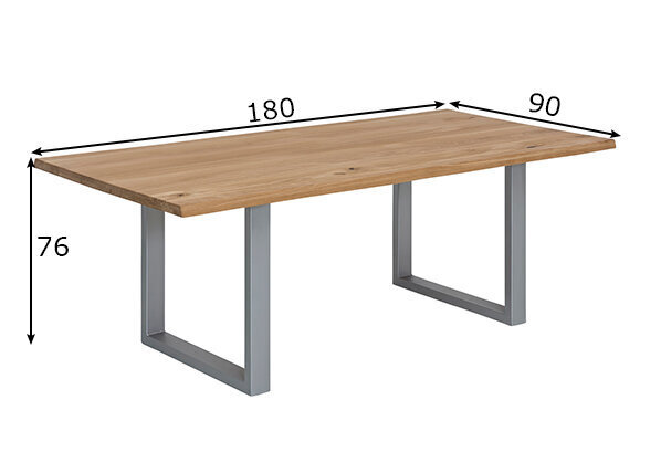 Pusdienu galds Tische 90x180 cm, ozols, antīks sudrabs cena un informācija | Virtuves galdi, ēdamgaldi | 220.lv