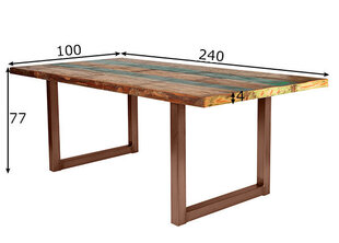 Pusdienu galds Tisch, 100x240 cm, antīki brūns cena un informācija | Virtuves galdi, ēdamgaldi | 220.lv