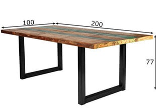Pusdienu galds Tisch, 100x200 cm, antīki melns цена и информация | Кухонные и обеденные столы | 220.lv