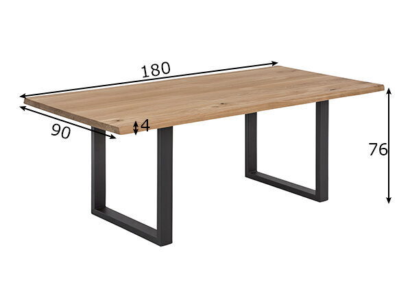 Pusdienu galds Tische 90x180 cm, ozols цена и информация | Virtuves galdi, ēdamgaldi | 220.lv