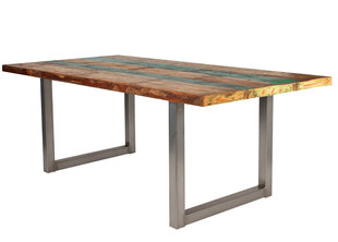 Pusdienu galds Tisch, 100x220 cm, antīks sudrabs цена и информация | Кухонные и обеденные столы | 220.lv