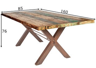 Pusdienu galds Tisch, 85x160 cm, antīki brūns cena un informācija | Virtuves galdi, ēdamgaldi | 220.lv