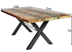 Pusdienu galds Tisch, 100x240 cm, antīki melns cena un informācija | Virtuves galdi, ēdamgaldi | 220.lv
