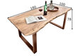 Pusdienu galds Tisch, 100x180 cm, akācijas koks, antīki brūns cena un informācija | Virtuves galdi, ēdamgaldi | 220.lv