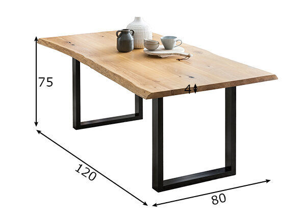 Pusdienu galds 80x120 cena un informācija | Virtuves galdi, ēdamgaldi | 220.lv