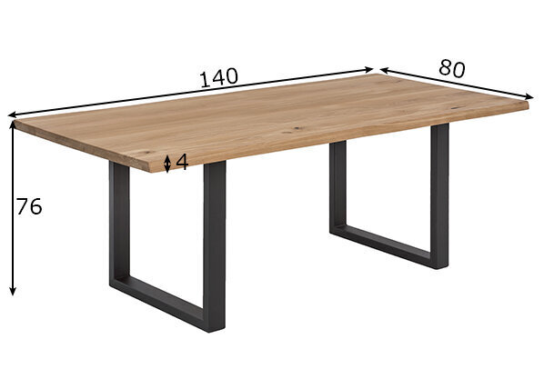 Pusdienu galds Tisch, 80x140 cm, ozols цена и информация | Virtuves galdi, ēdamgaldi | 220.lv