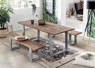 Pusdienu galds Tische 90x180 cm, akācijas koks/ rieksts cena un informācija | Virtuves galdi, ēdamgaldi | 220.lv