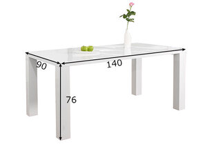 Glancēts pusdienu galds 90x140 cm цена и информация | Кухонные и обеденные столы | 220.lv